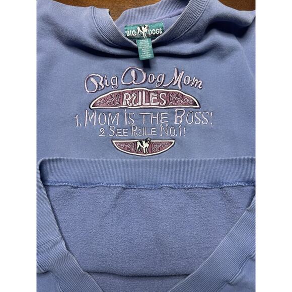 VTG 90s/Y2K Big Dog Big Dog Mom Rules Crewneck Sweatshirt Light Purple Size L - Picture 8 of 13
